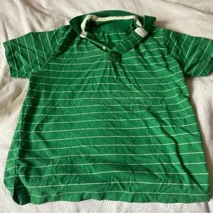American eagle men’s/unisex green striped polo tee